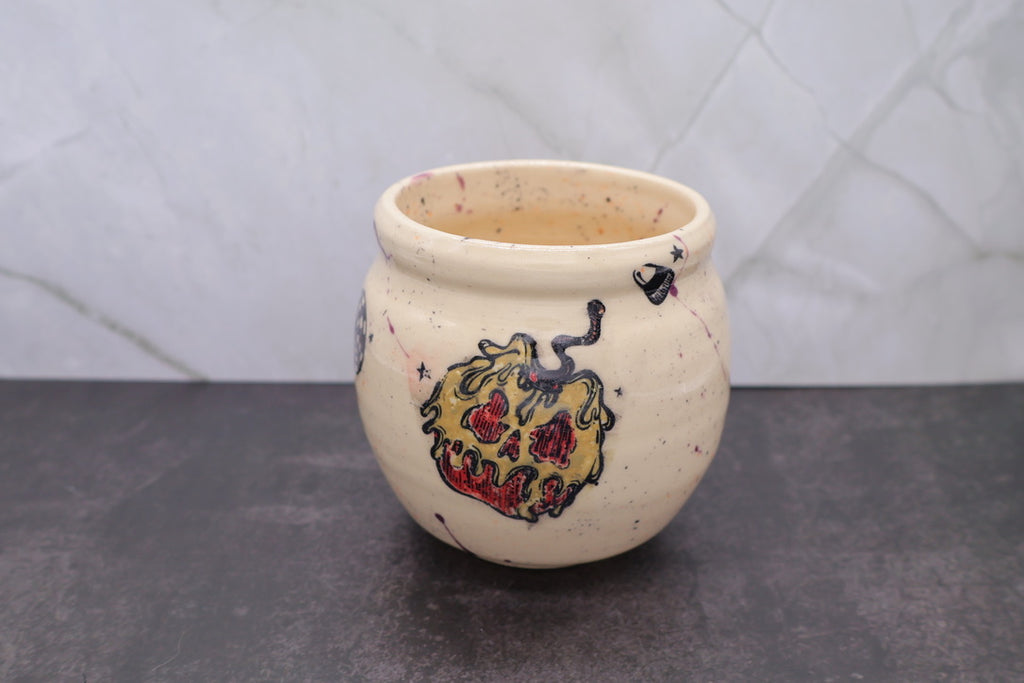 Trick or Treat Splatter Handless Mug — 12 oz
