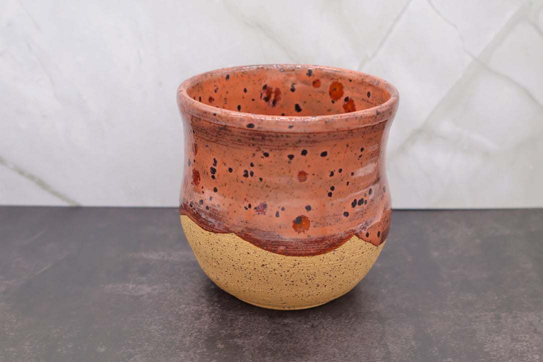 Speckled Brown Handleless Mug — 12 oz