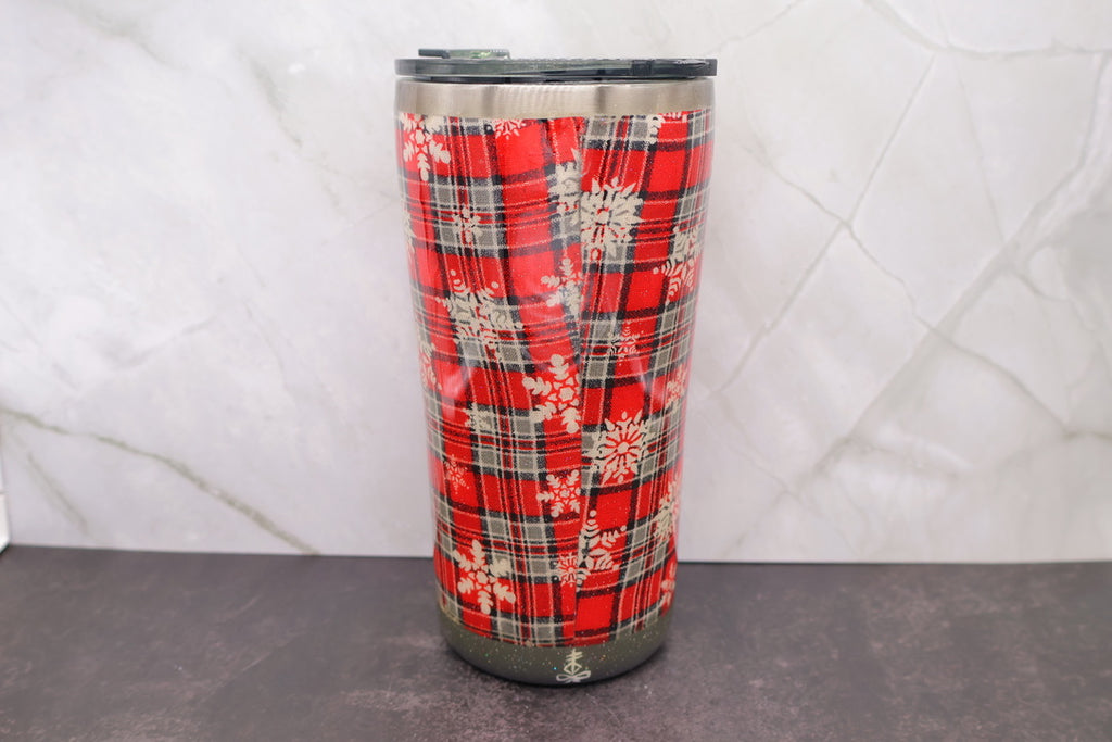 Plaid Snowflake Tumbler — 20 oz
