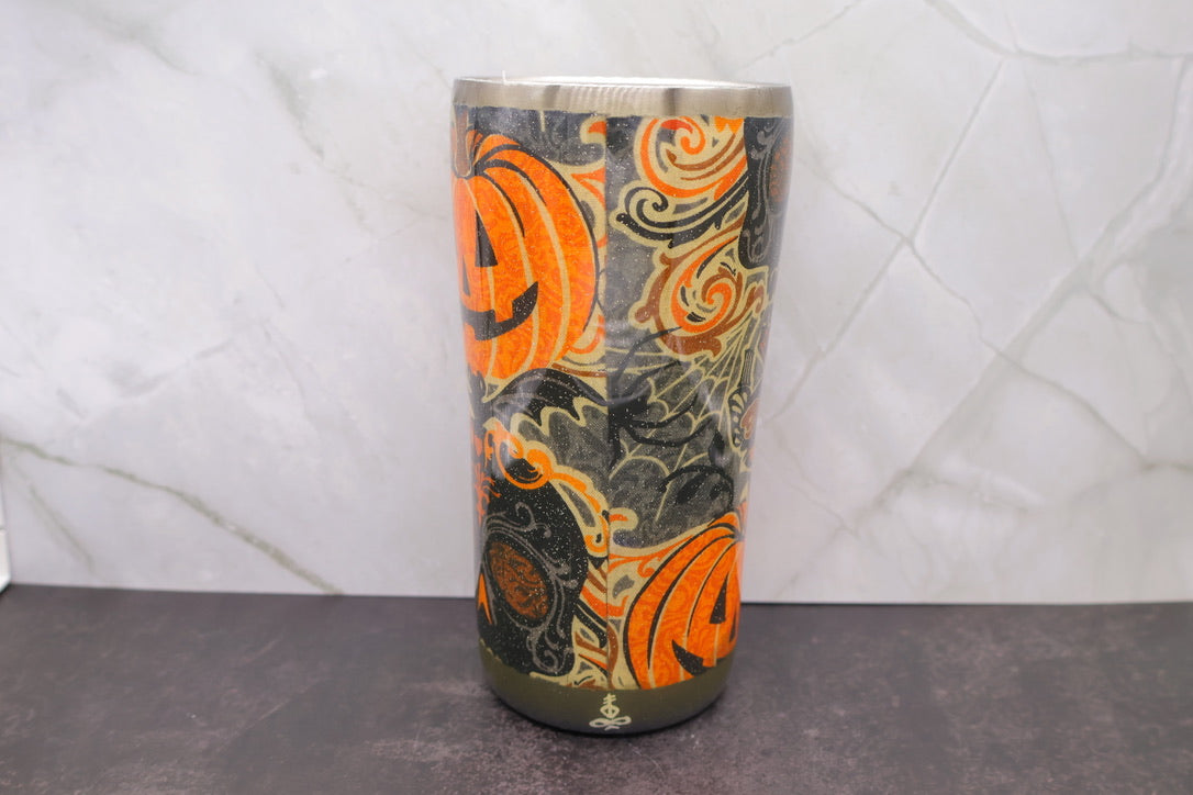Sugar Skull & Pumpkin Tumbler — 20 oz