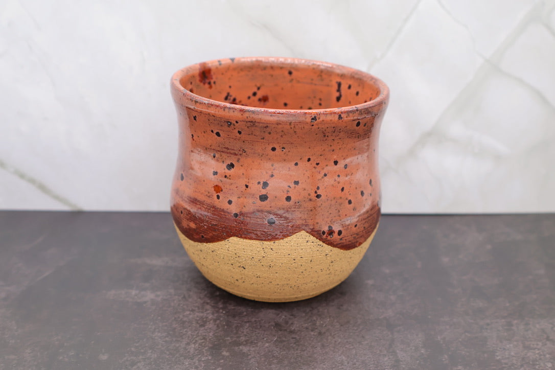 Speckled Brown Handleless Mug — 12 oz