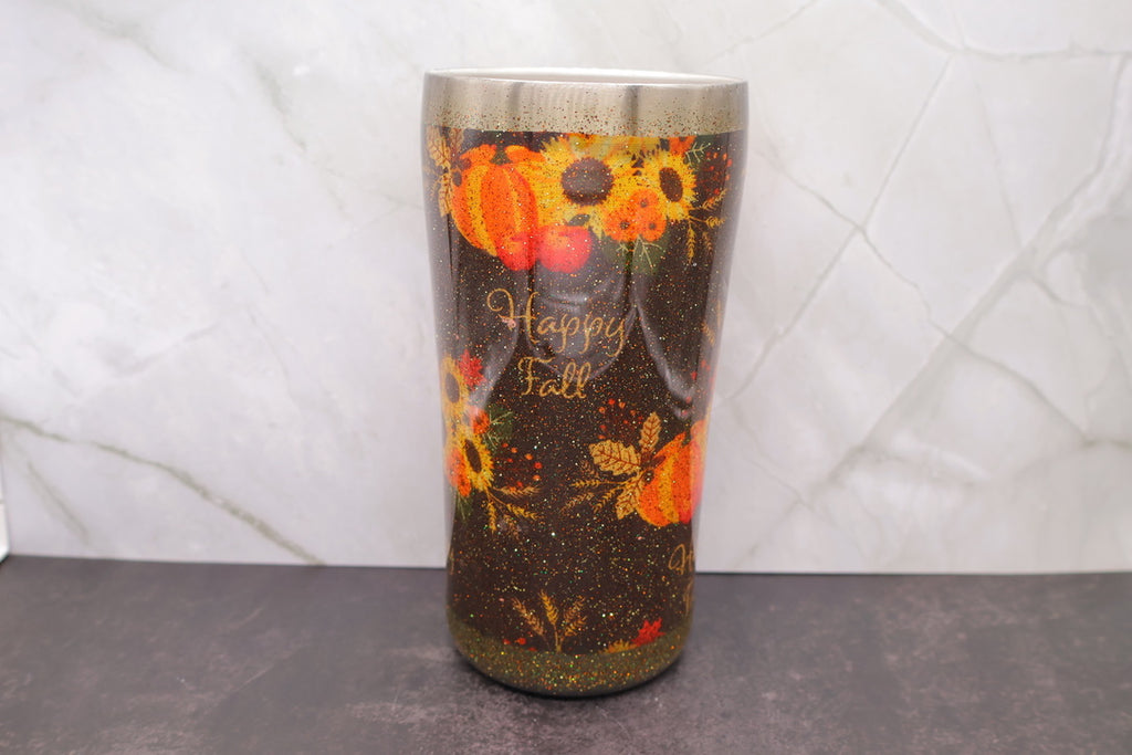 Happy Fall Glitter Tumbler — 20 oz (Misfit)