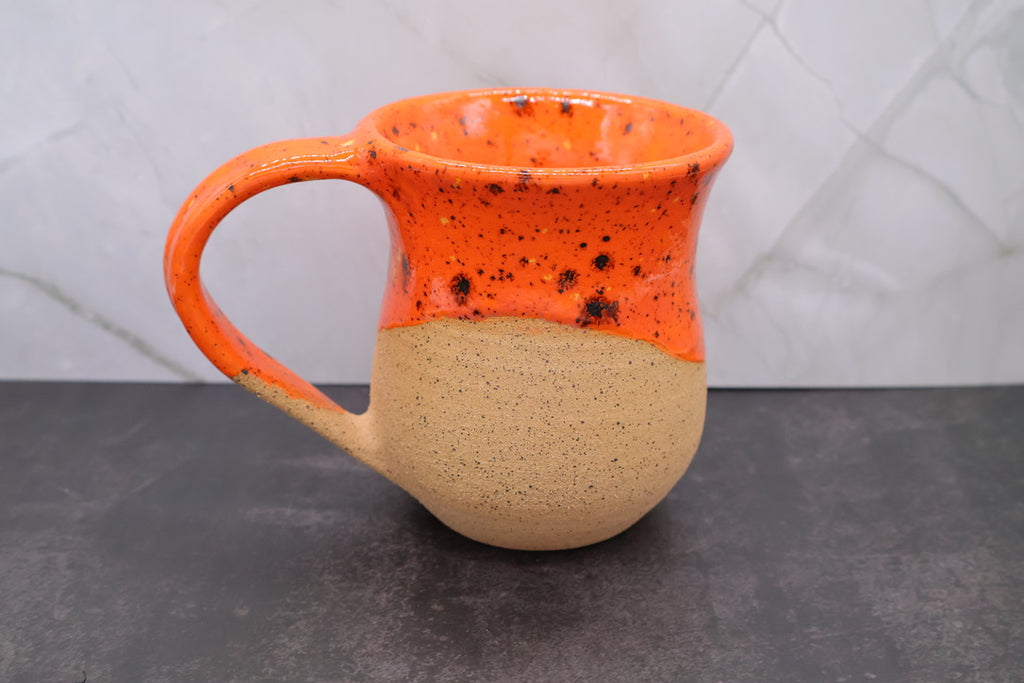 Poppy Orange Speckled Mug — 12 oz