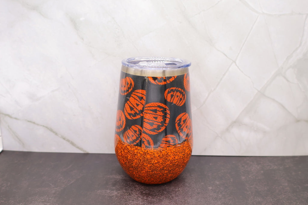 Halftone Pumpkin Stemless — 12 oz