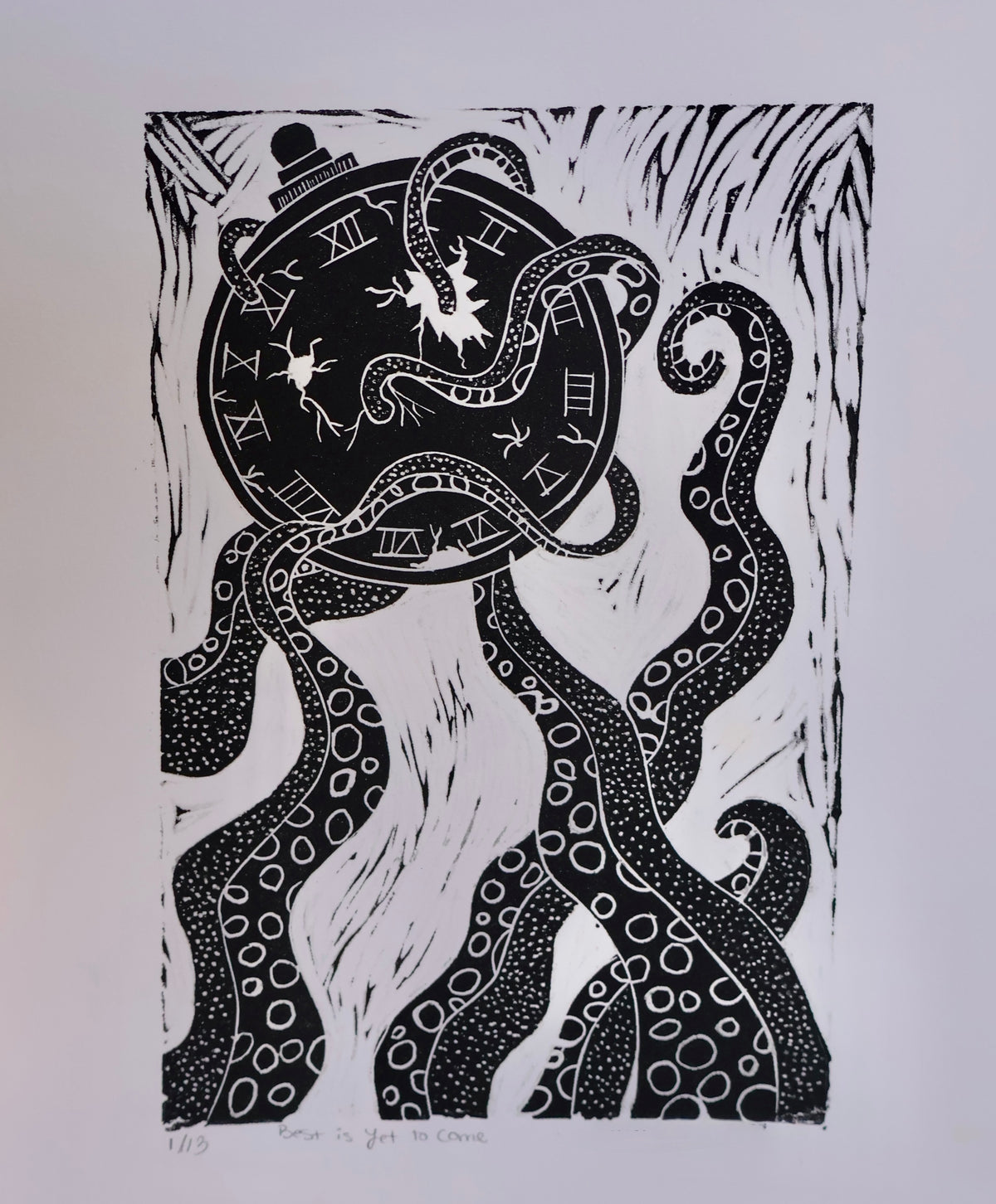 Best is Yet to Come — Linocut