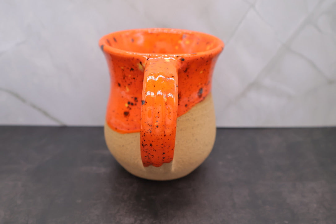 Poppy Orange Speckled Mug — 12 oz