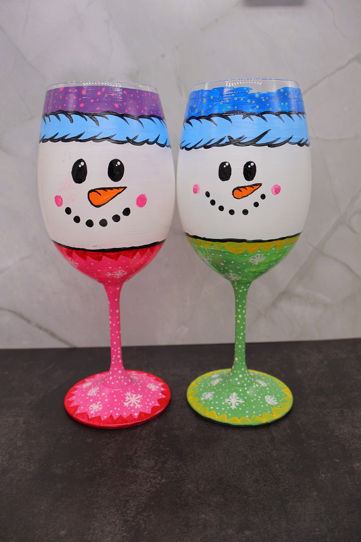 Snowman Wine Glasses — Set of 2 (Misfit)