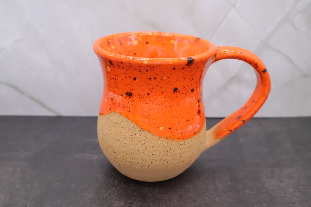 Poppy Orange Speckled Mug — 12 oz