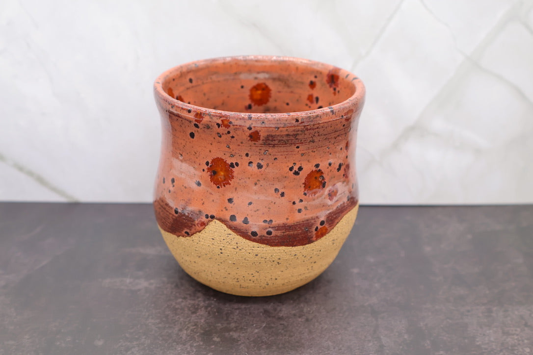 Speckled Brown Handleless Mug — 12 oz