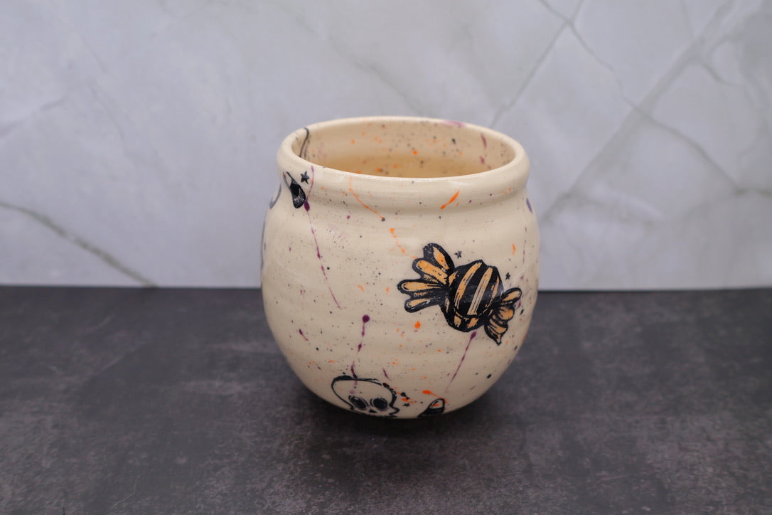 Trick or Treat Splatter Handless Mug — 12 oz