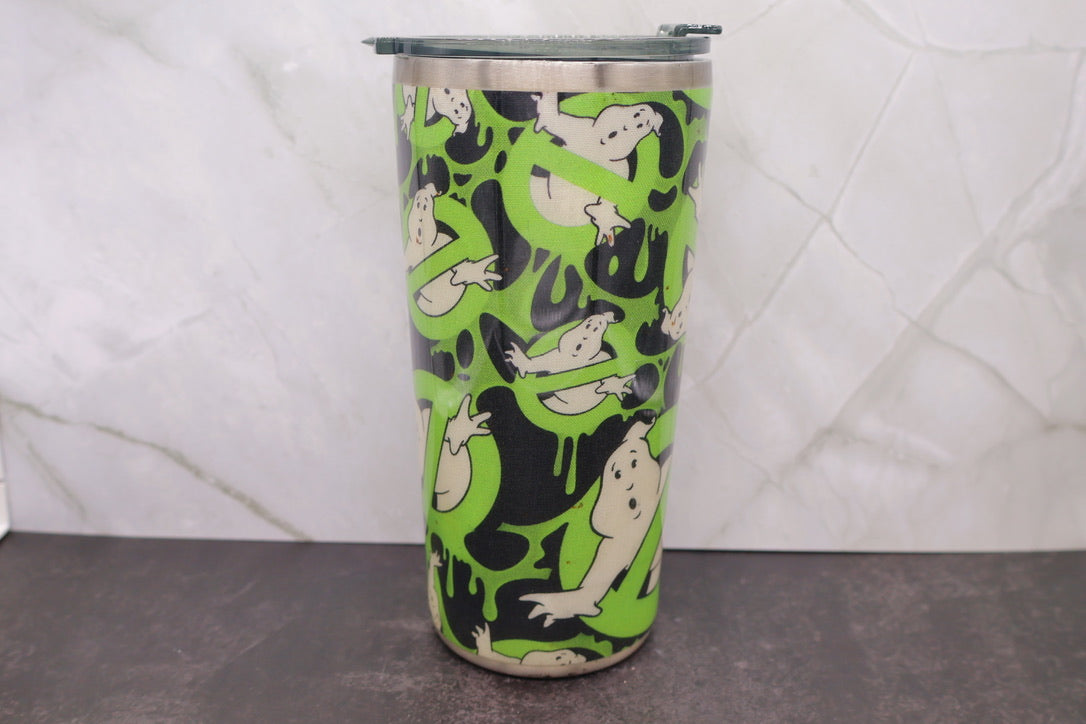 Slime Green Ghosts Tumbler — 20 oz