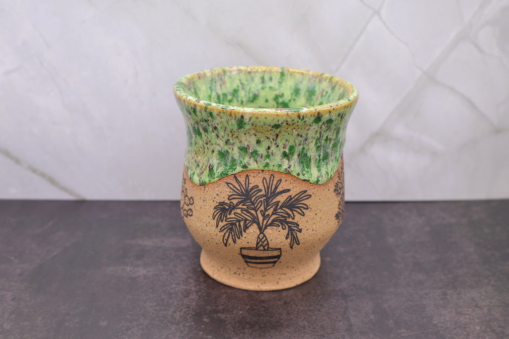 Lime Speckled Planter — 3.5 in