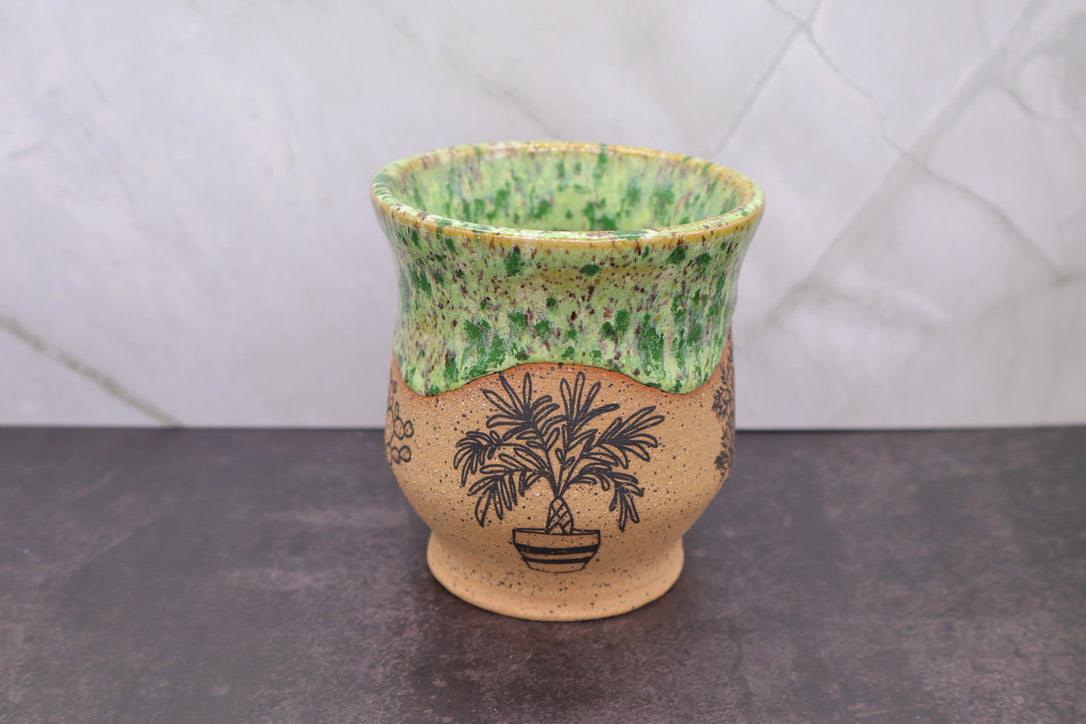 Lime Speckled Planter — 3.5 in