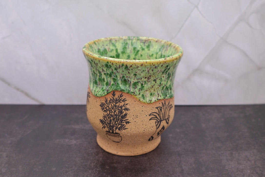 Lime Speckled Planter — 3.5 in