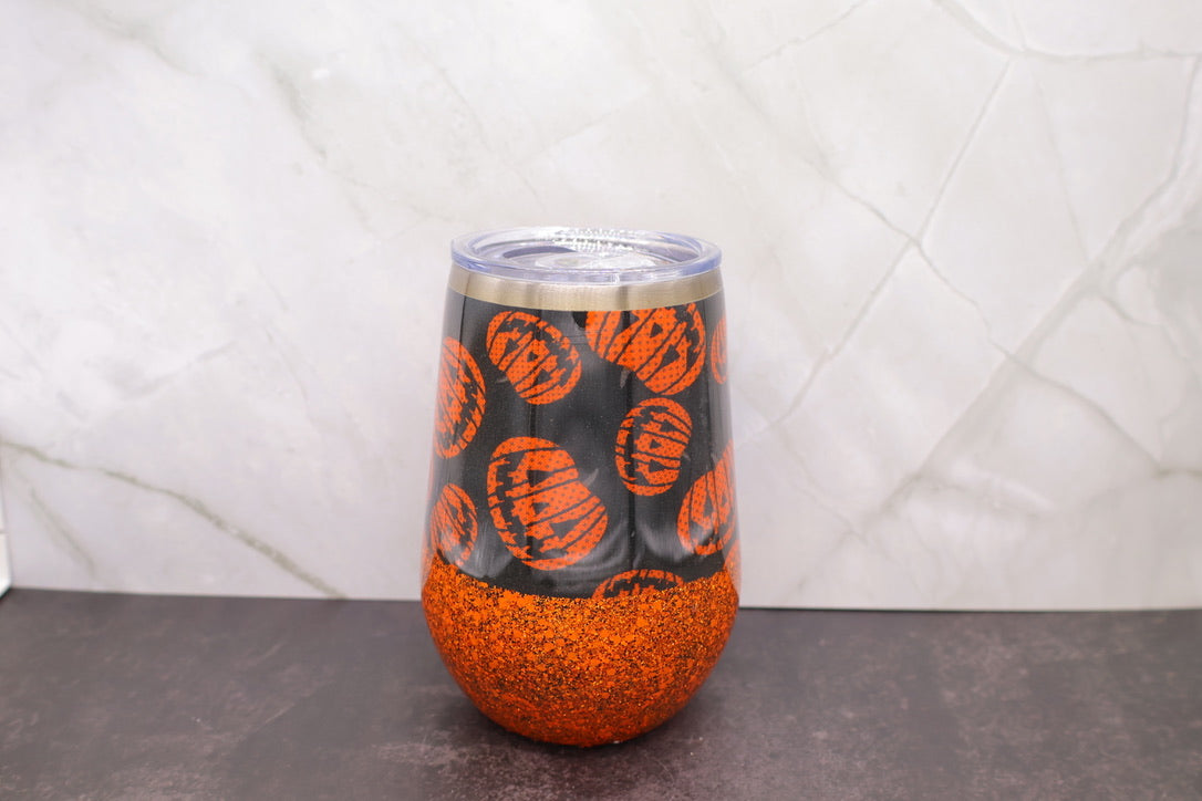 Halftone Pumpkin Stemless — 12 oz