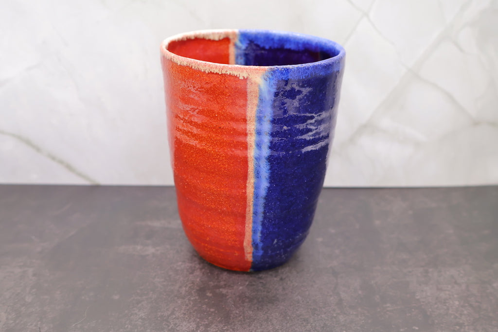 Split Cobalt & Red Tumbler — Misfit