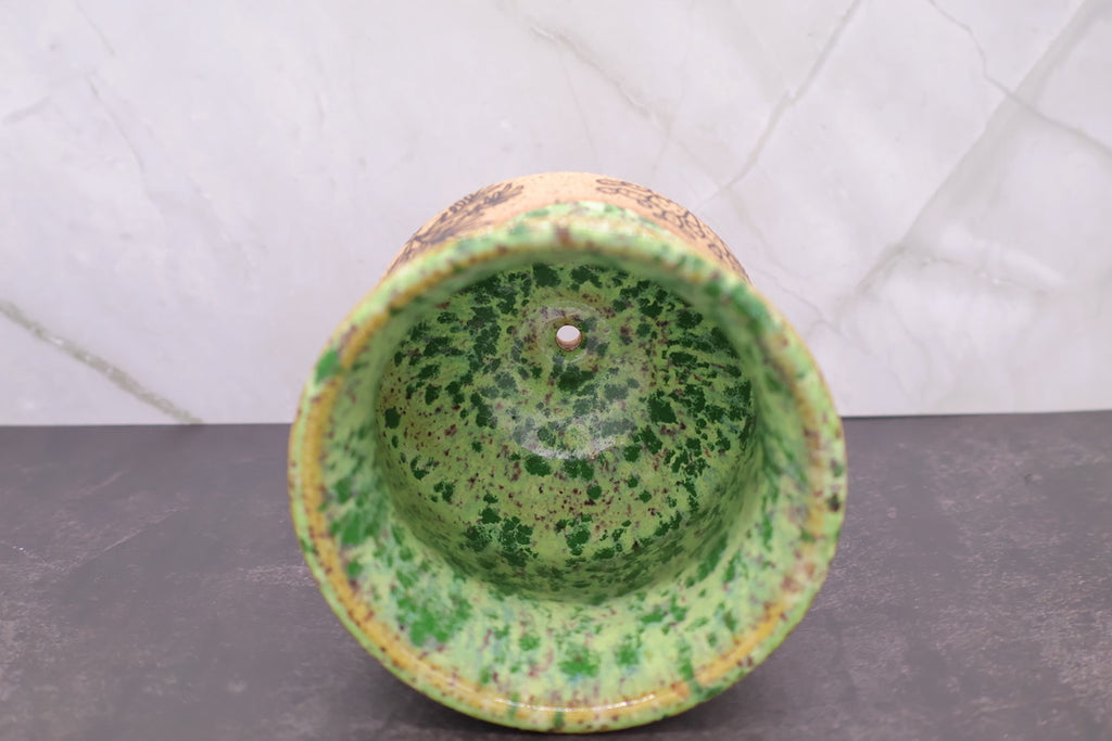 Lime Speckled Planter — 3.5 in
